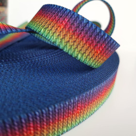 Taśma nośna parciana 25mm - Rainbow