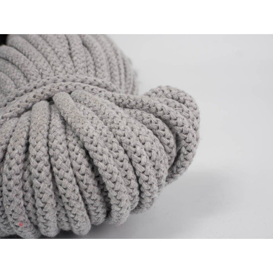 Sznurek  bawełniany  okrągły 8mm - JASNY SZARY