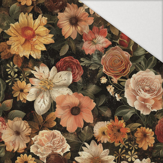 AUTUMN FLOWERS WZ. 2 - Hydrofobowa dzianina drapana 