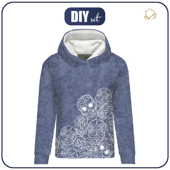 BLUZA DAMSKA (POLA) CLASSIC Z KAPTUREM - CZACHY wz. 5 (DIA DE LOS MUERTOS) - dzianina pętelkowa