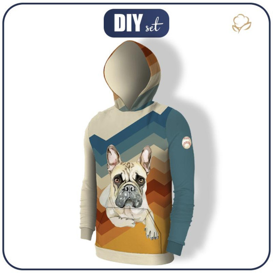 MĘSKA BLUZA Z KAPTUREM (COLORADO) - BULDOG / paski - zestaw do uszycia
