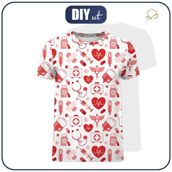 T-SHIRT MĘSKI - RATOWNICTWO (HOBBY I ZAWODY) - czerwony - single jersey
