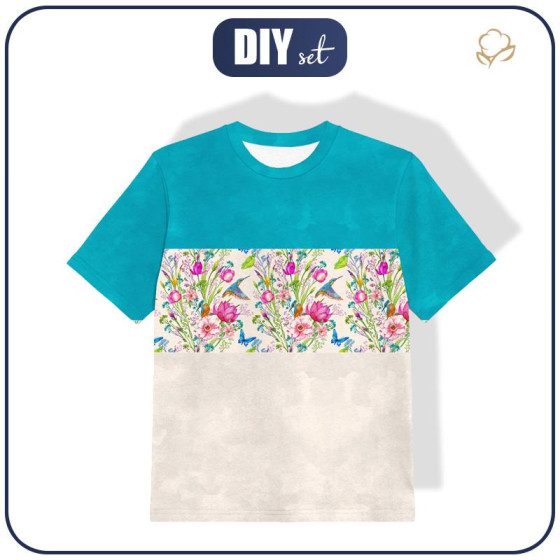 T-SHIRT DZIECIĘCY - ZIMORODKI (ZIMORODKI NA ŁĄCE) / pasy - single jersey