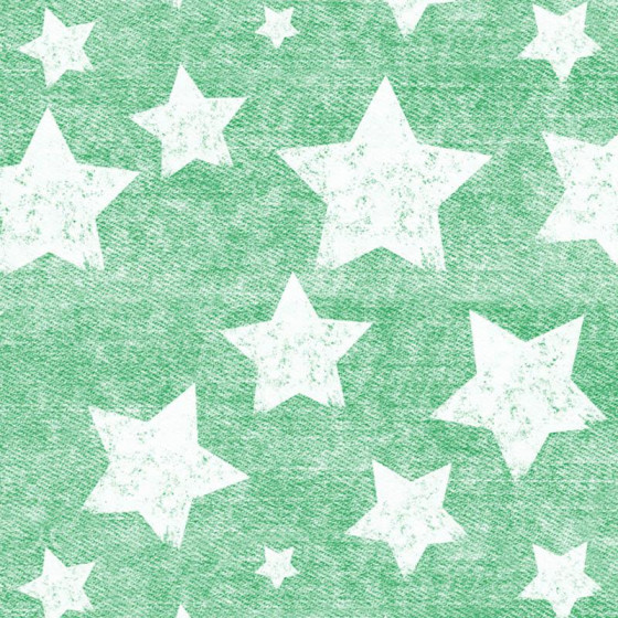 BIAŁE GWIAZDY / przecierany jeans (zielony) ( GREEN )
