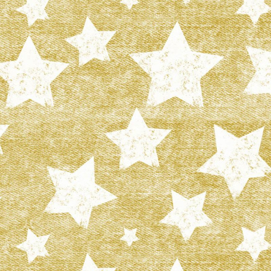 BIAŁE GWIAZDY / przecierany jeans (żółty-YELLOW)