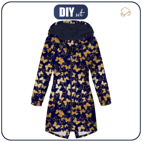 PARKA DAMSKA (ANNA) - MOTYLKI / złoty - zestaw do uszycia