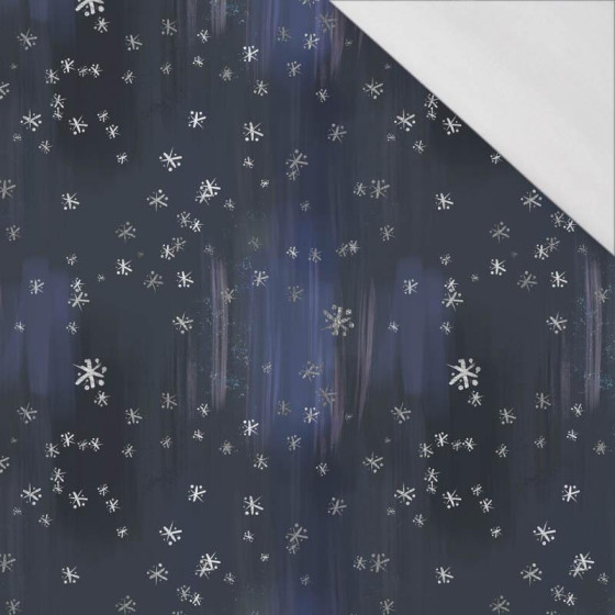 ŚNIEŻNE NIEBO / navy (ZACZAROWANA ZIMA) - single jersey z elastanem 