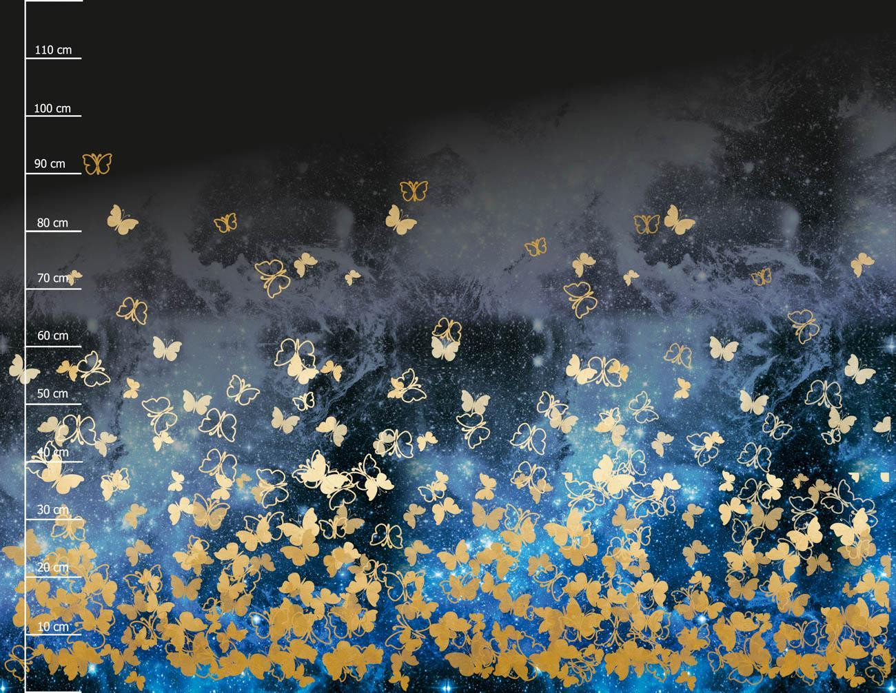 BUTTERFLIES / gold - panel (120cm x 150cm) Waterproof woven fabric