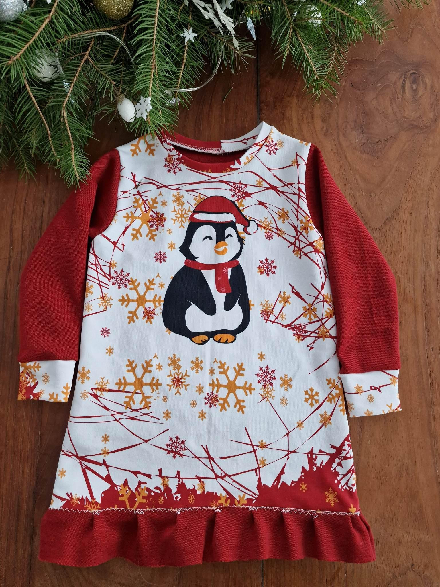 PENGUIN SANTA 2.0 / red - PANORAMIC PANEL (60 x 150cm)
