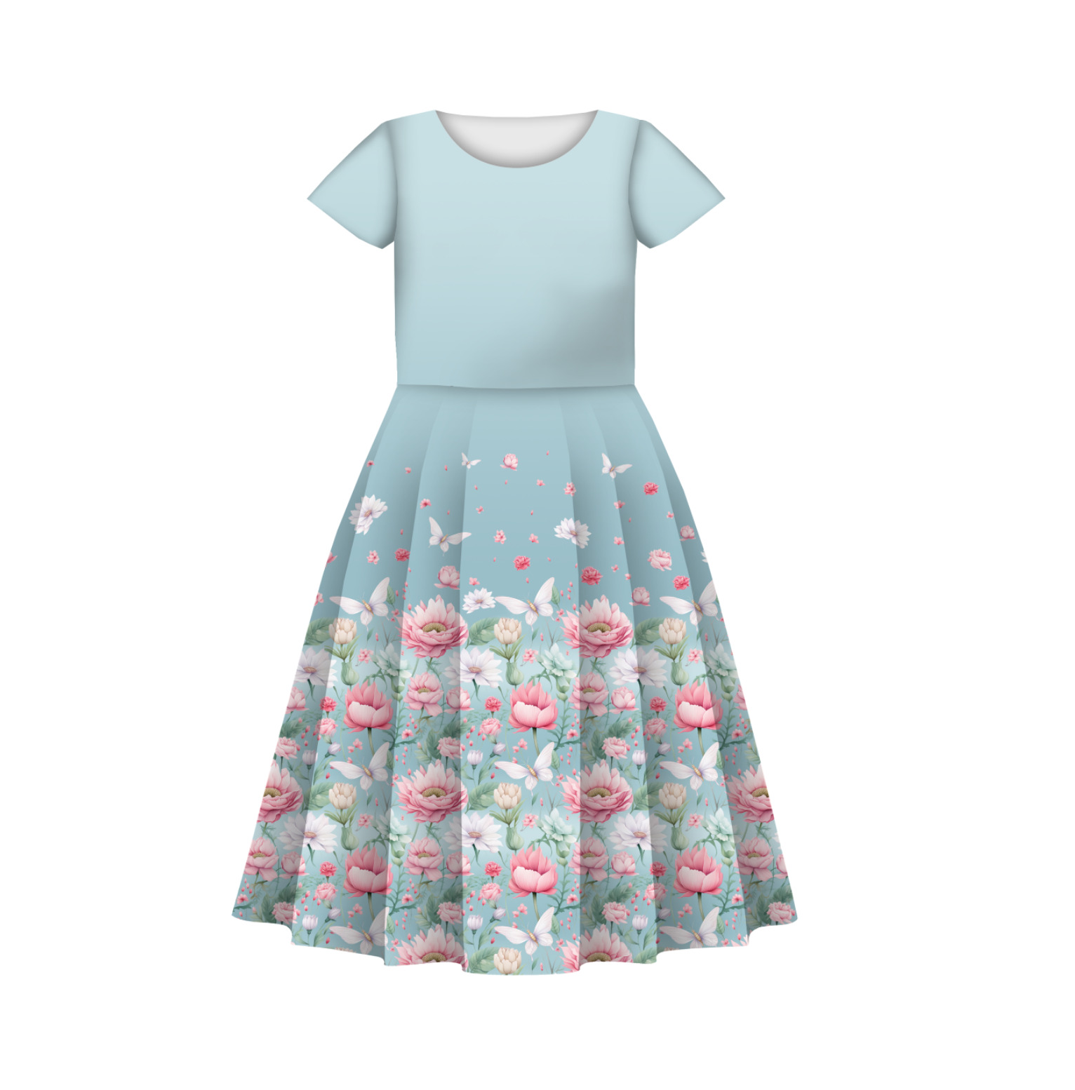 FAIRY WORLD wz.11 (FLOWERS) - looped knit fabric