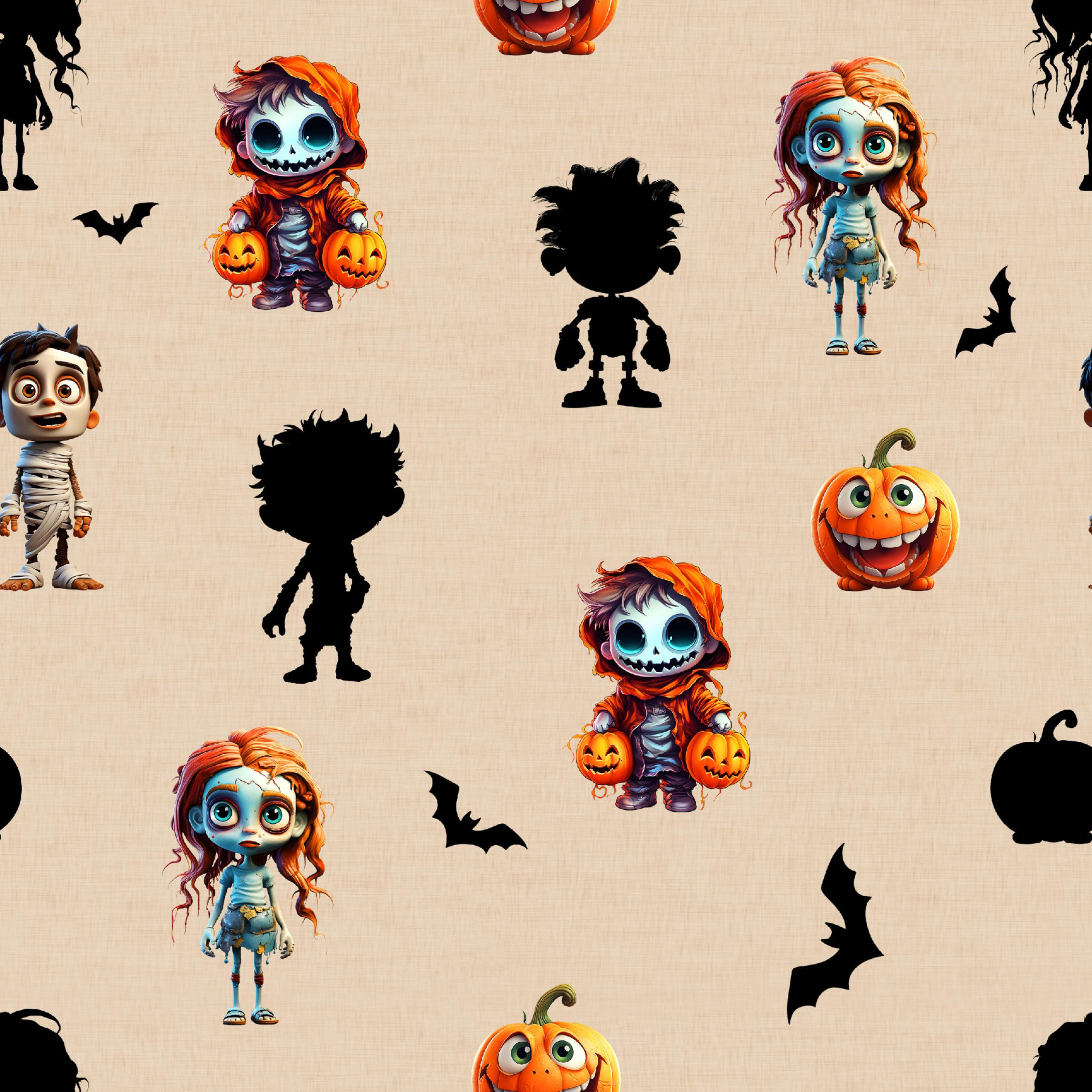 Cute Halloween wz. 8 - Hydrophobic brushed knit