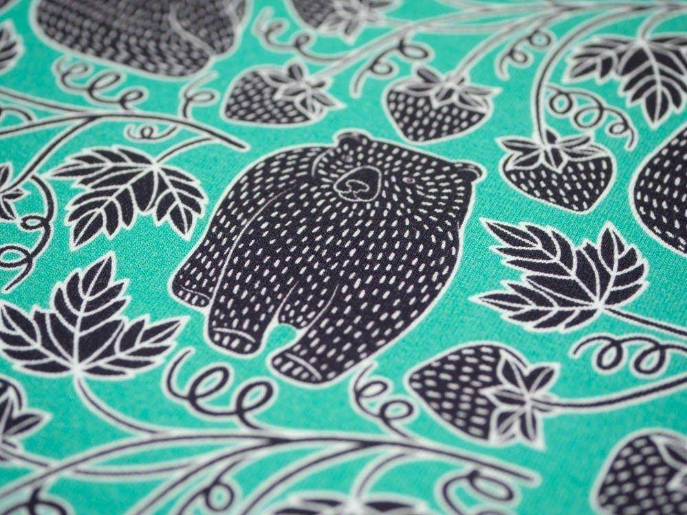 BEARS WITH WILD STRAWBERRIES - looped knit SP250