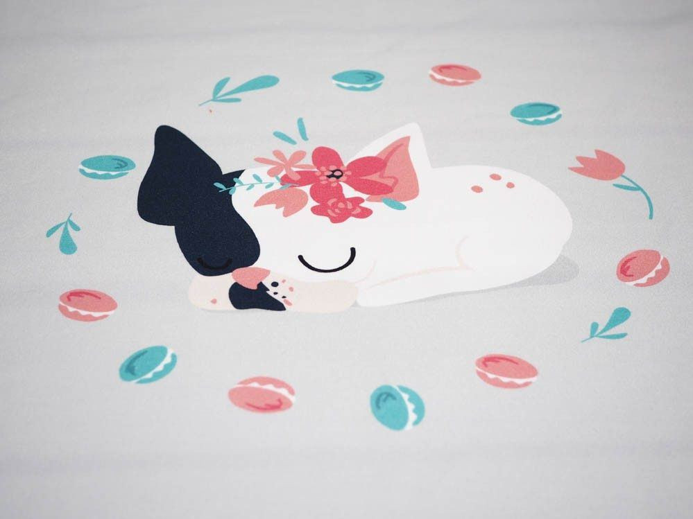 Sleeping dog (J'adore Paris) / peach - panel single jersey TE210