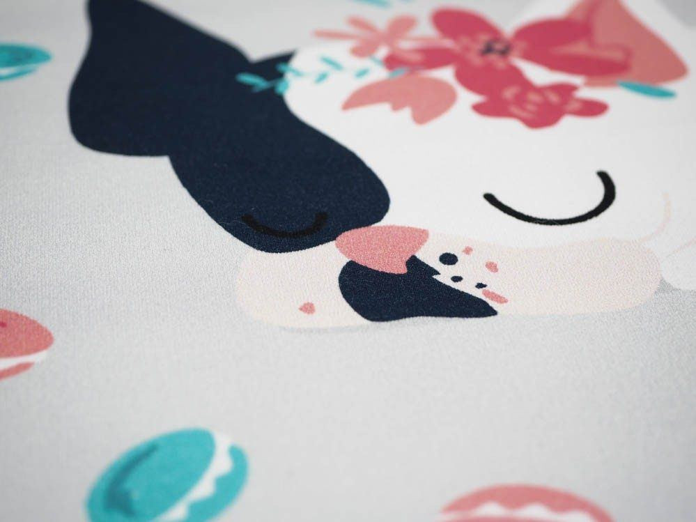 Sleeping dog (J'adore Paris) / peach - panel single jersey TE210