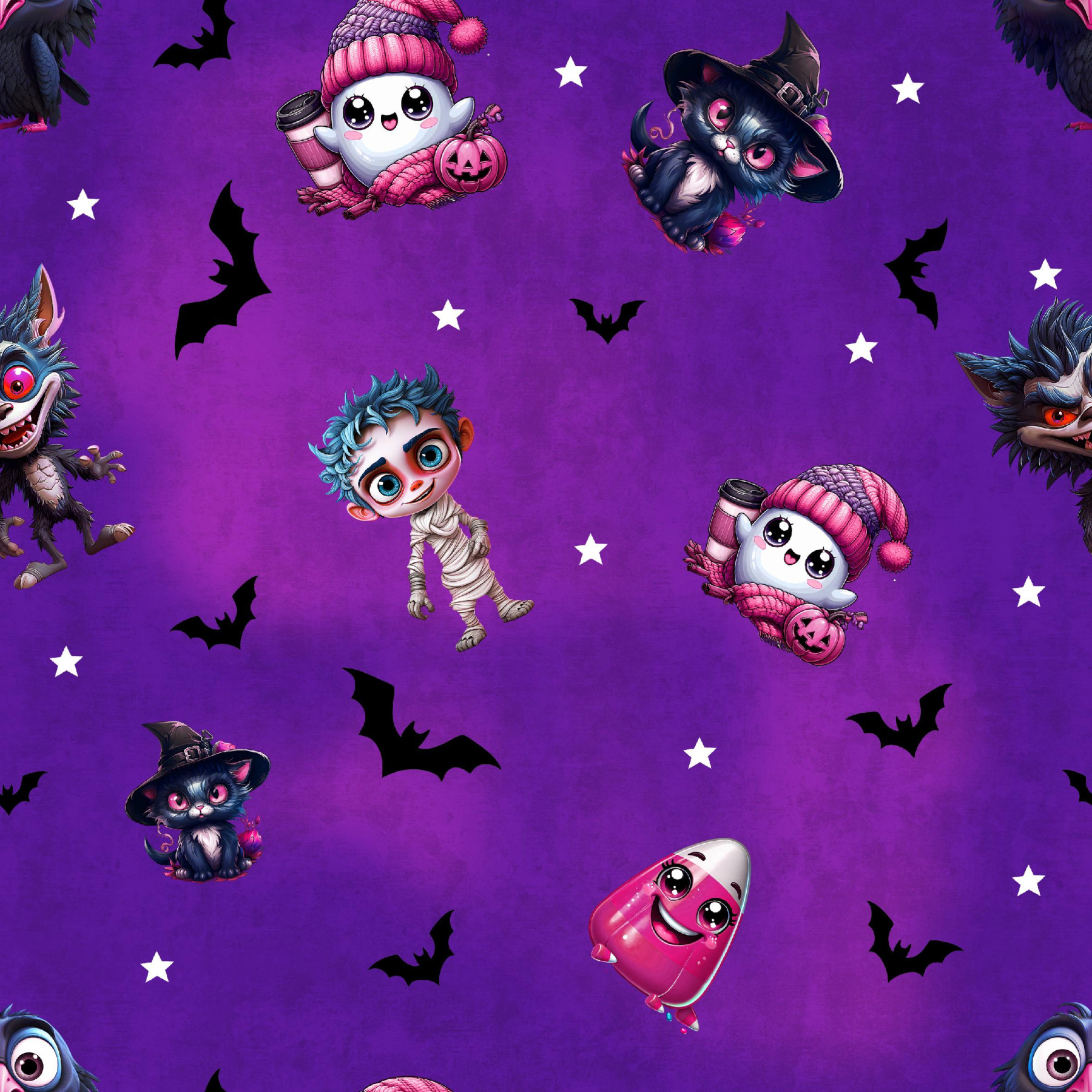 Cute Halloween wz. 6 - Woven Fabric for tablecloths