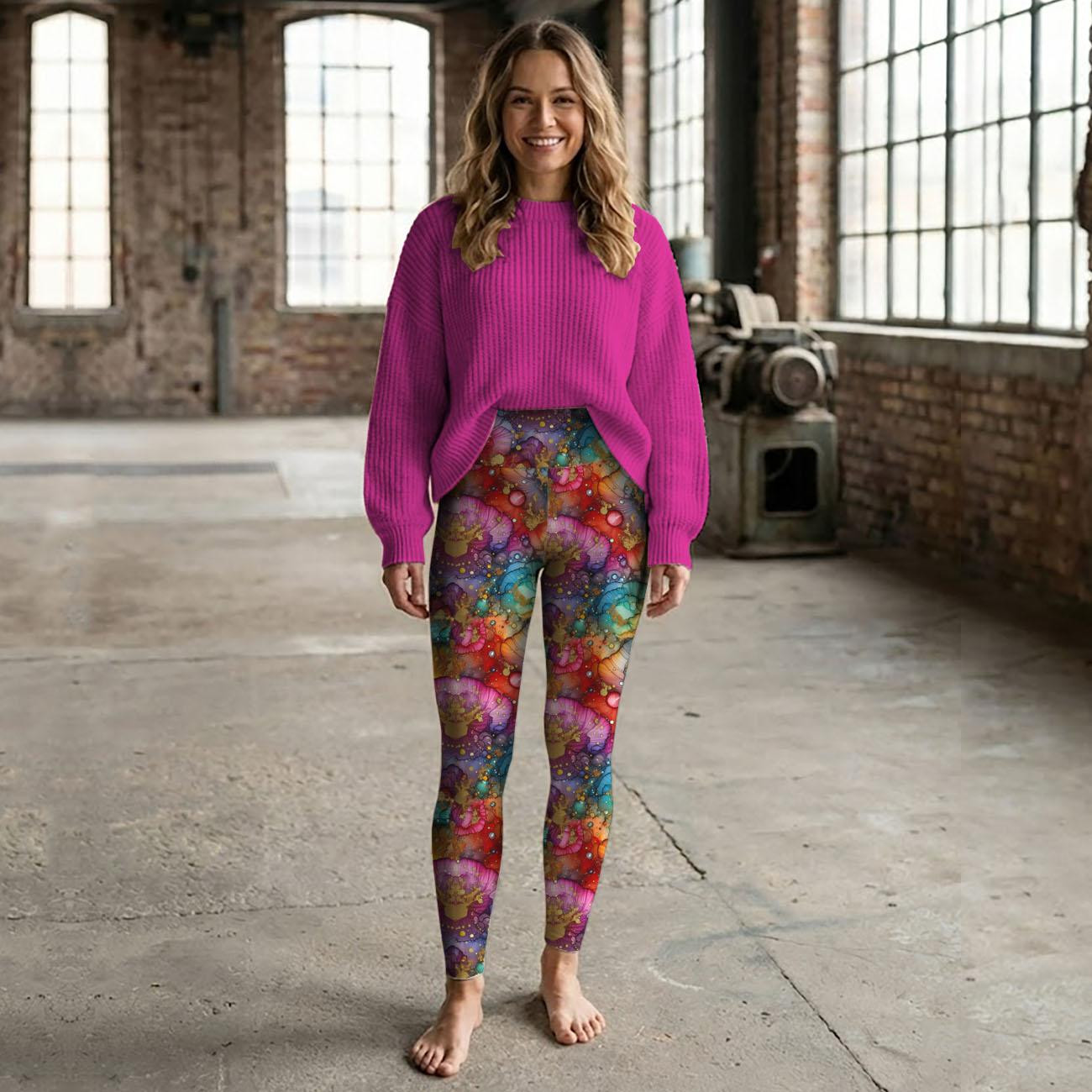 alcohol ink wz.17 RAINBOW - single jersey 