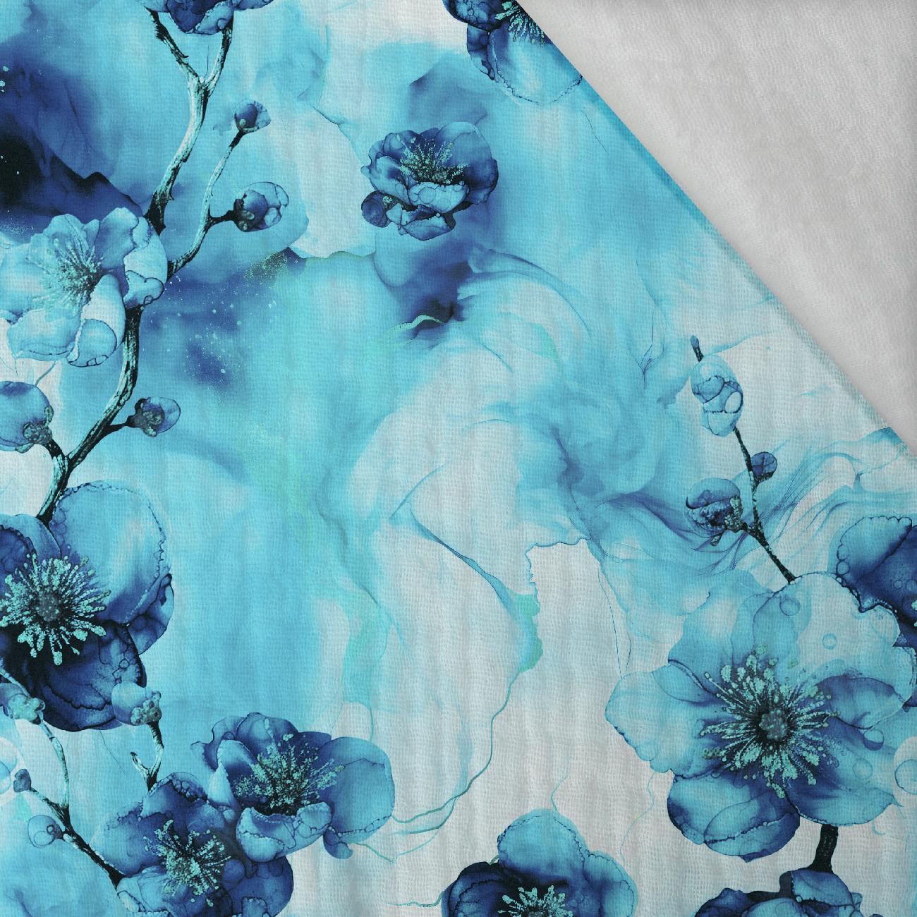 ALCOHOL PASTEL INK wz.7 blue - Cotton muslin