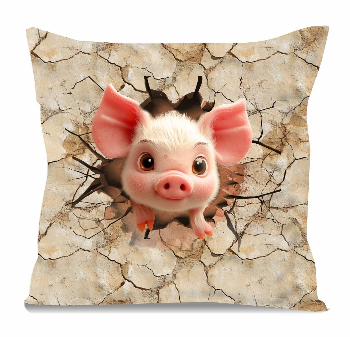 ANIMALS CRACKED wz.5 (piggy) - panel (60cm x 50cm) Waterproof woven fabric