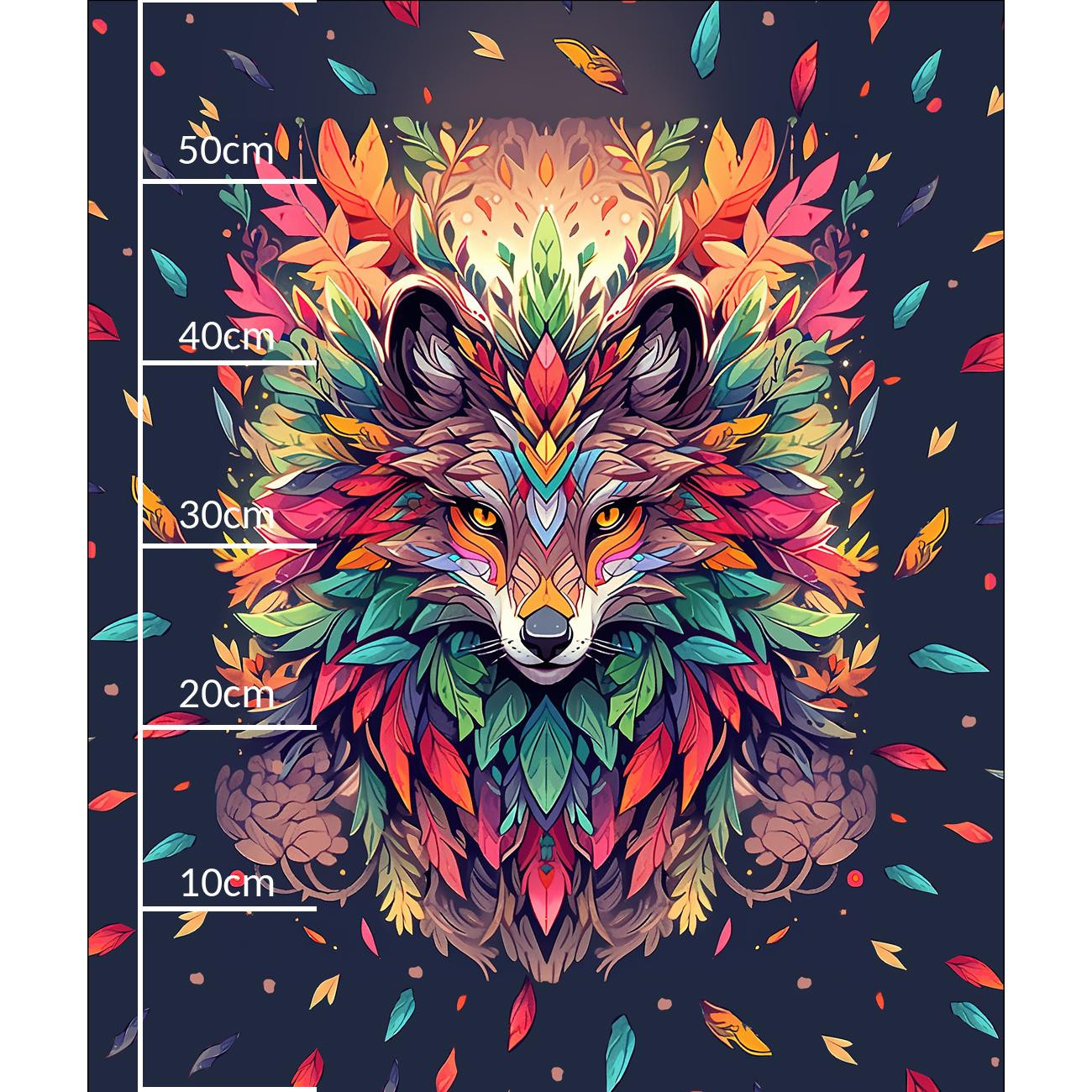 ANIMALS MANDALA wz.1 -  PANEL (60cm x 50cm) looped knit fabric with elastane ITY