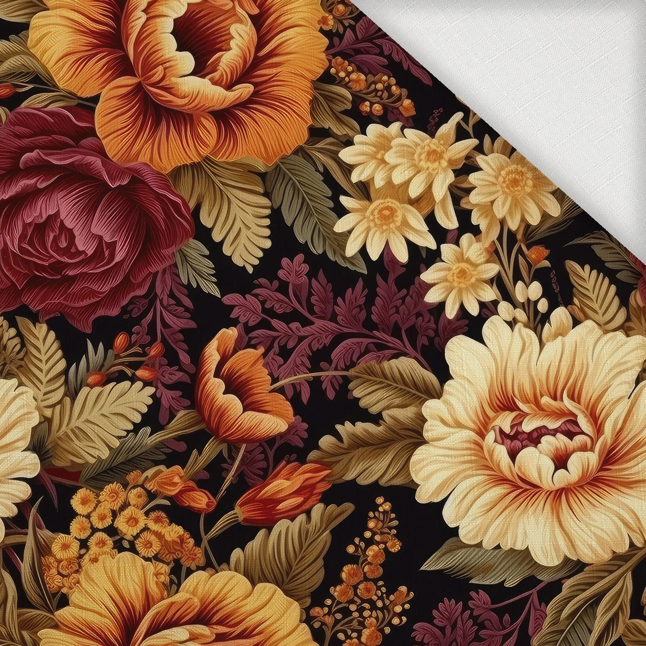 AUTUMN FLOWERS  PAT. 5 - Woven Fabric for tablecloths
