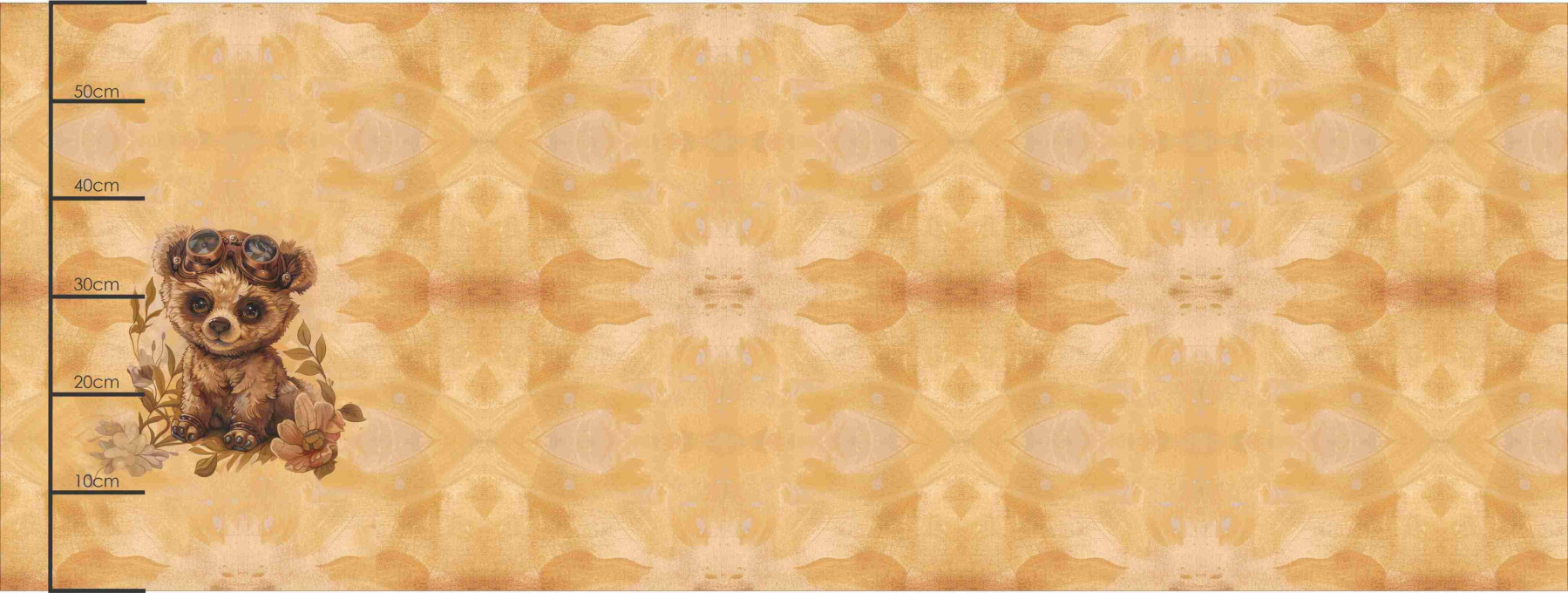 BEAR STEAMPUNK FOREST PAT. 1 - PANORAMIC PANEL (60cm x 140cm) Viscose jersey 