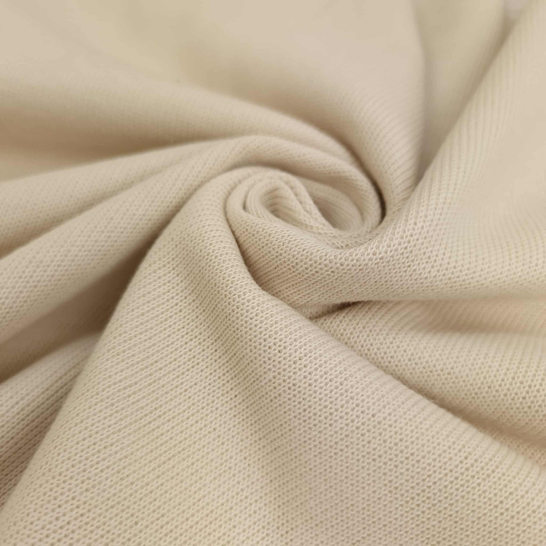 Exclusive Sweater-Knit Sweatshirt Fabric "Margot" - SANDY BEIGE (D-223)