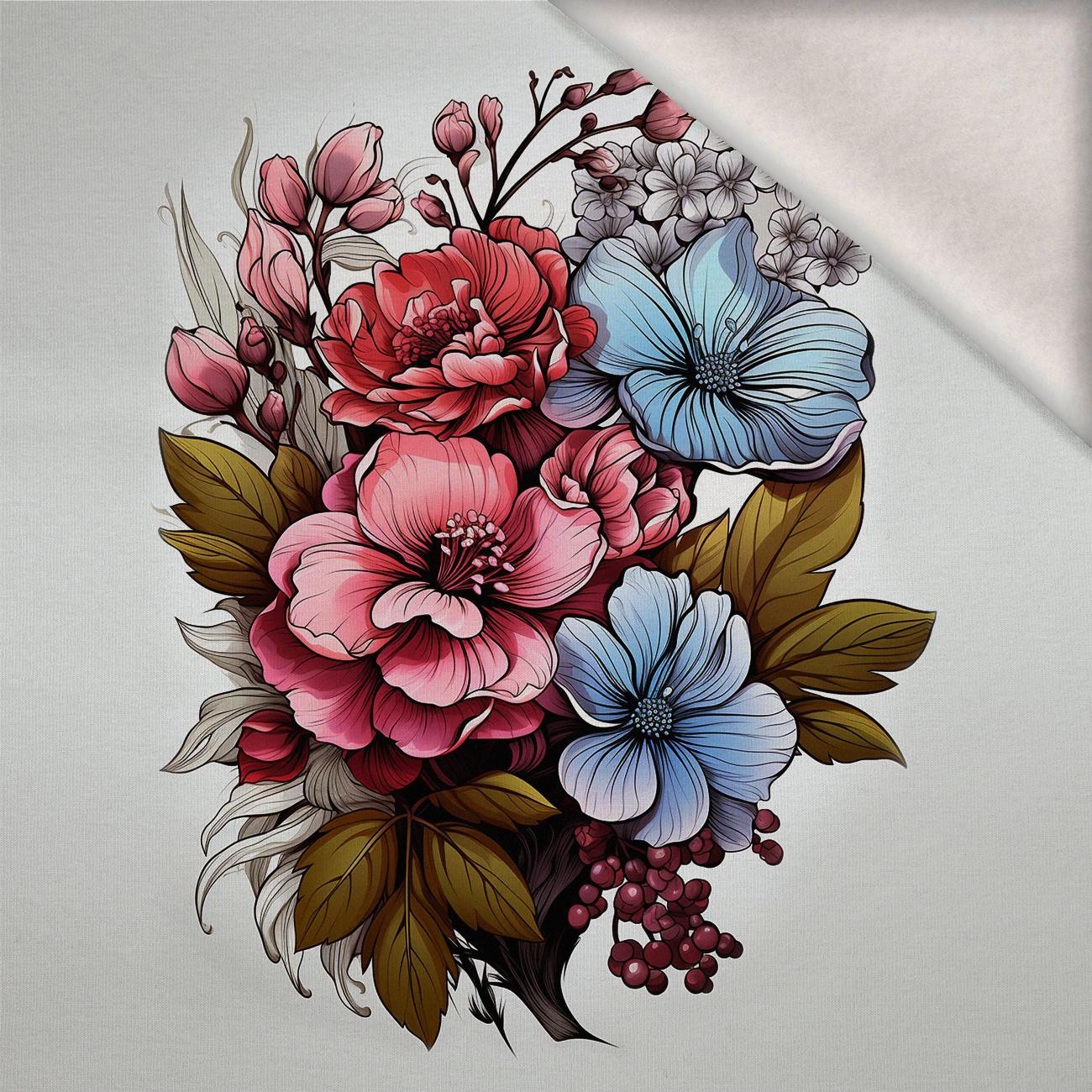 BOUQUET OF FLOWERS WZ.8 - panel (60cm x 50cm) brushed knitwear with elastane ITY