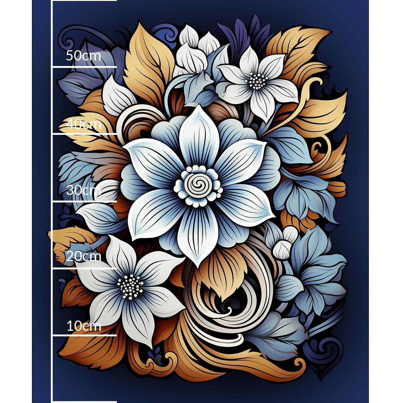 BOUQUET OF FLOWERS WZ.2 - panel (60cm x 50cm) brushed knitwear with elastane ITY