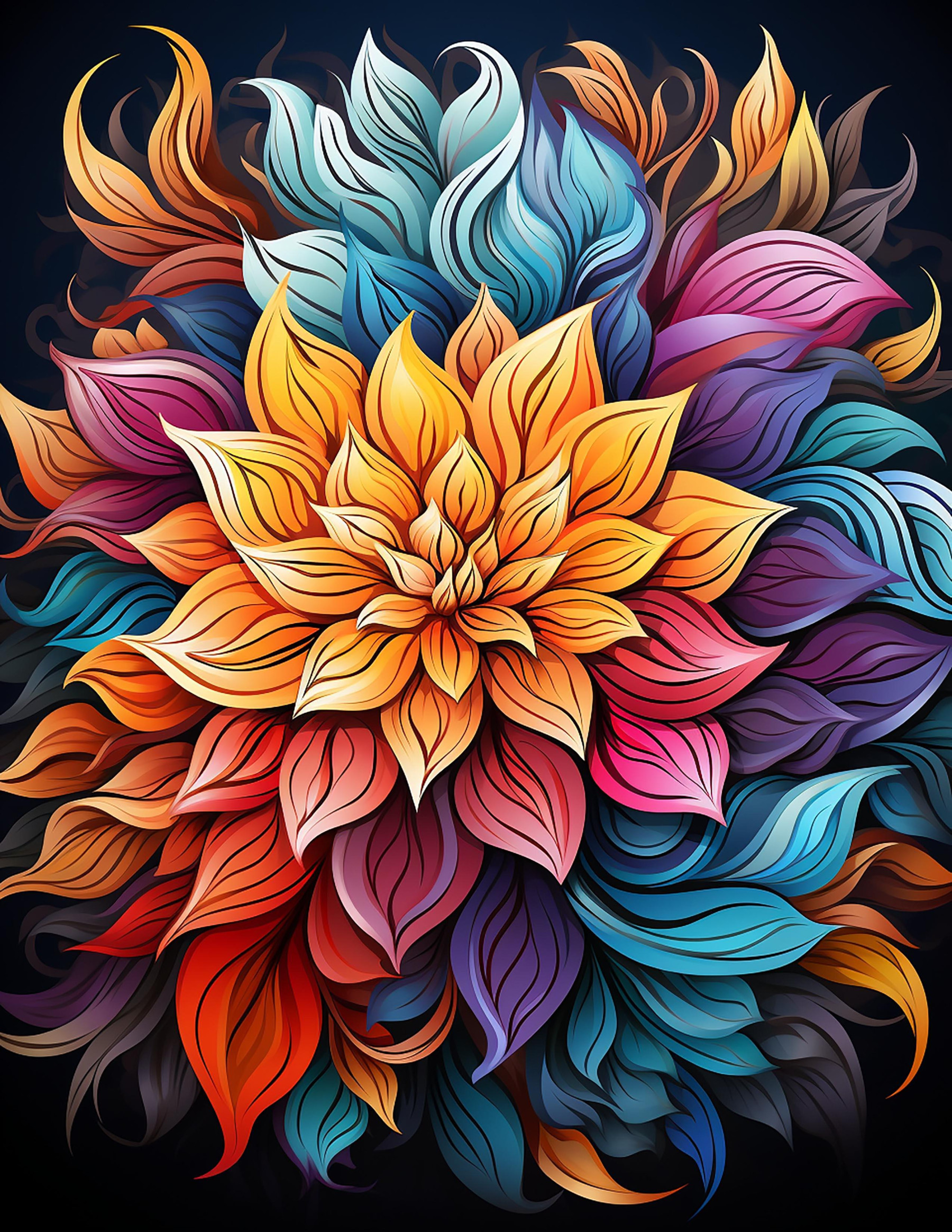 BOUQUET OF FLOWERS WZ.6 - PANEL (60cm x 50cm)