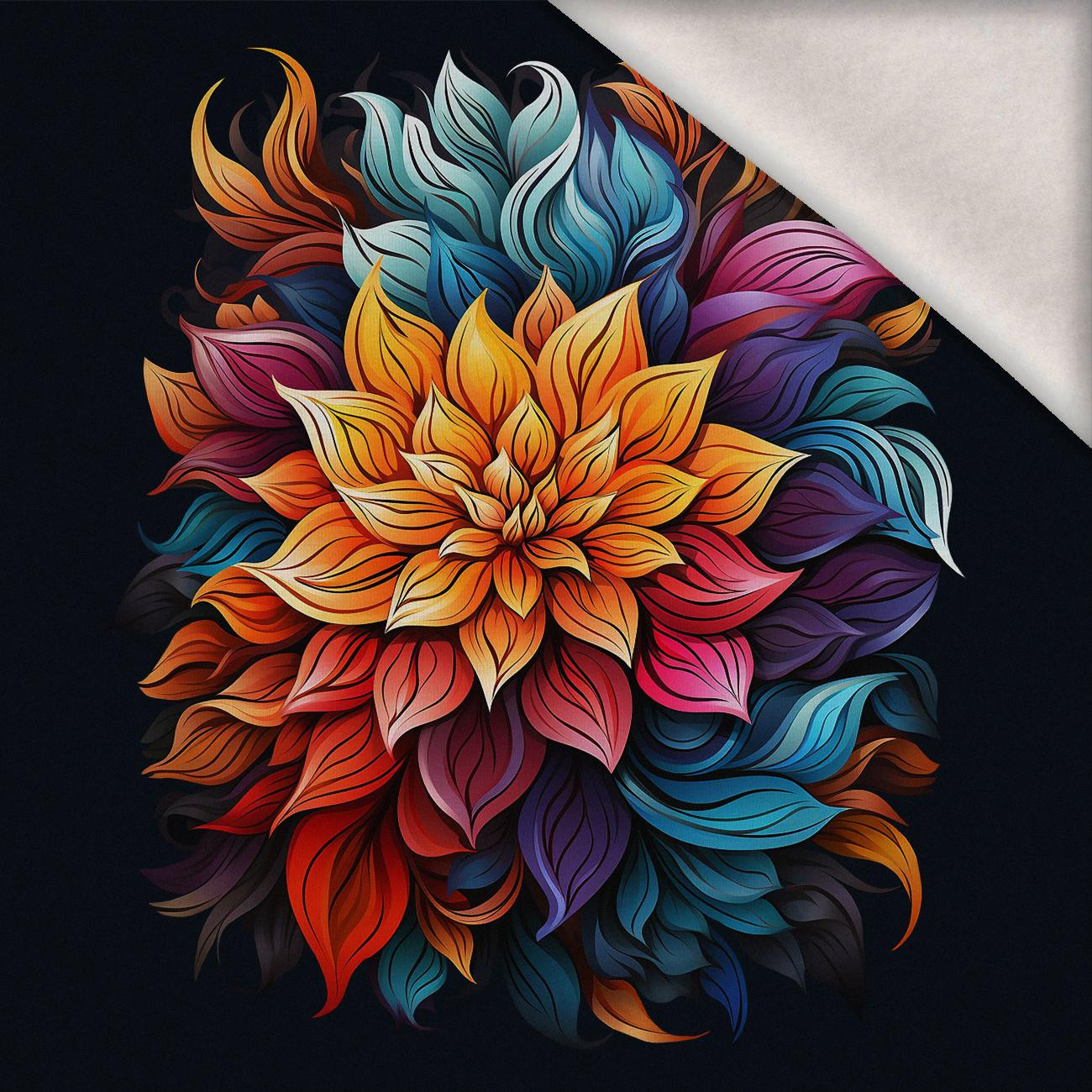 BOUQUET OF FLOWERS WZ.6 - panel (75cm x 80cm) brushed knitwear with elastane ITY