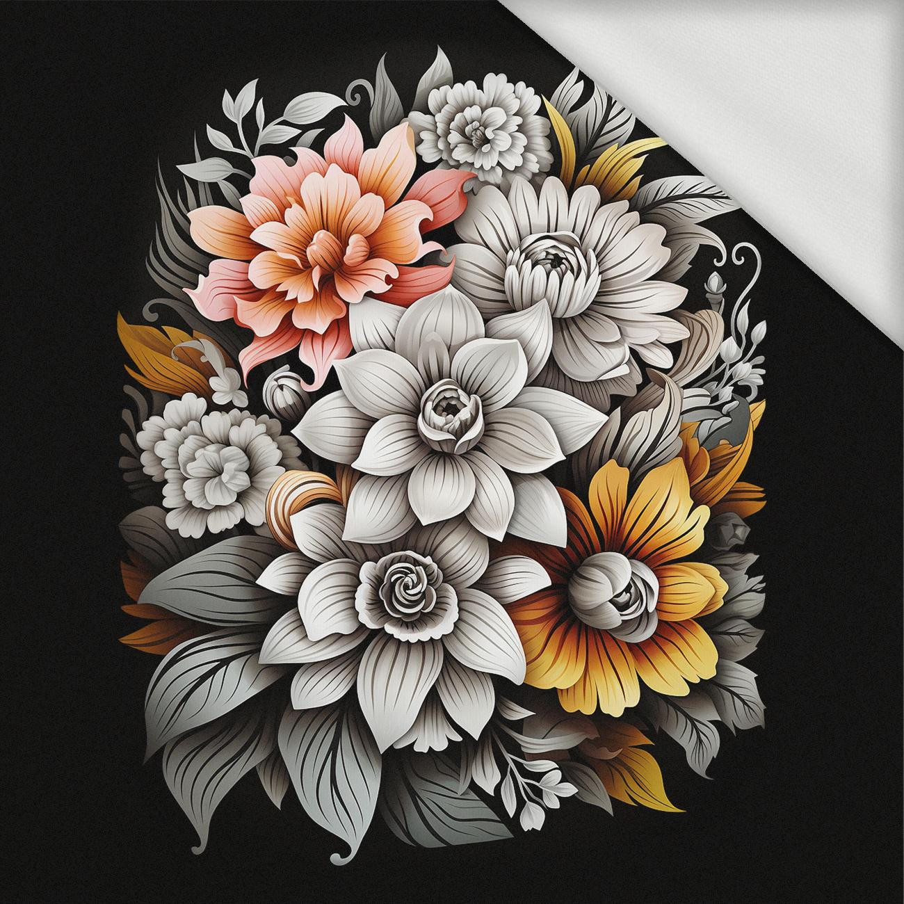 BOUQUET OF FLOWERS WZ.7 - panel (75cm x 80cm) looped knit fabric with elastane ITY