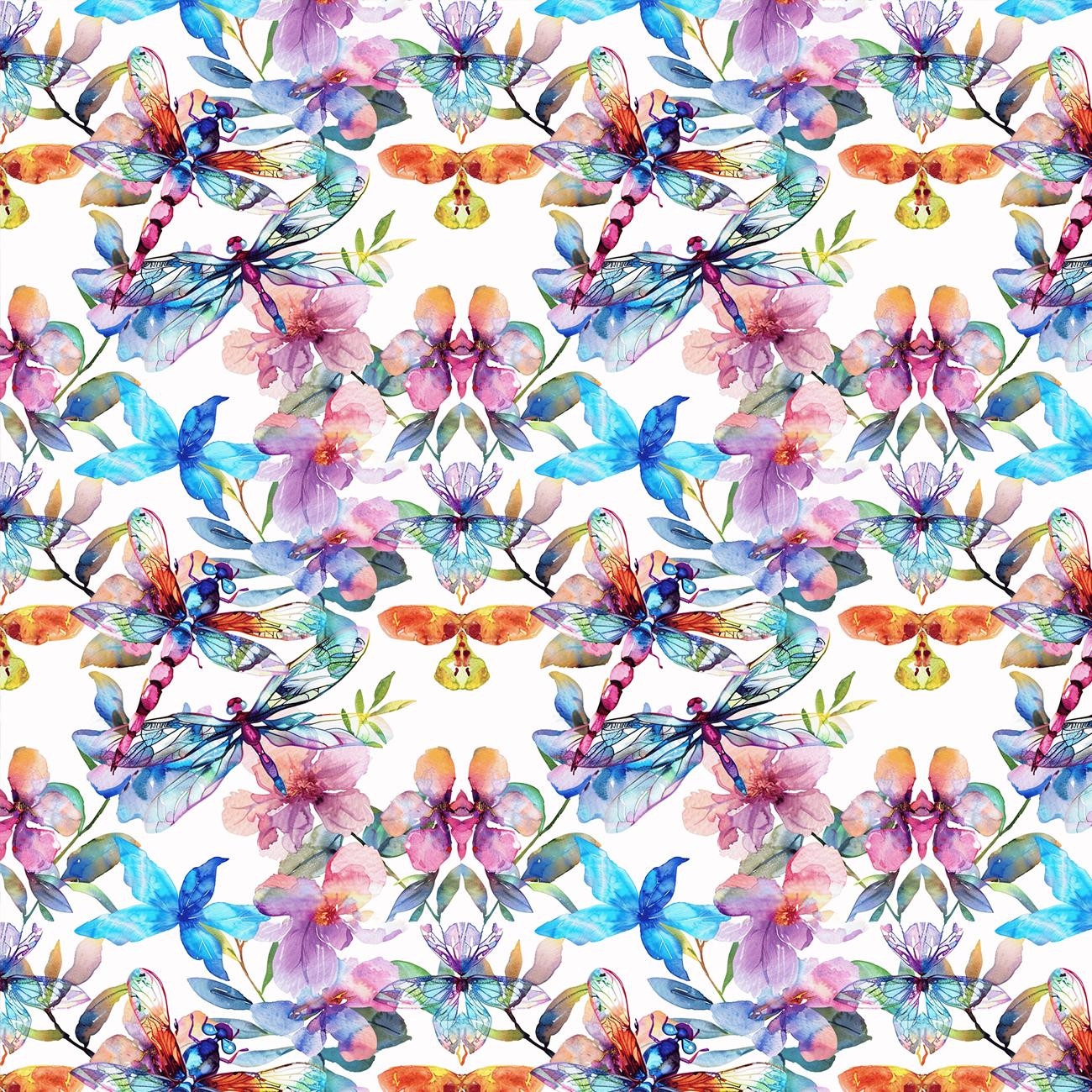 Butterfly & Flowers wz.16 - Waterproof woven fabric