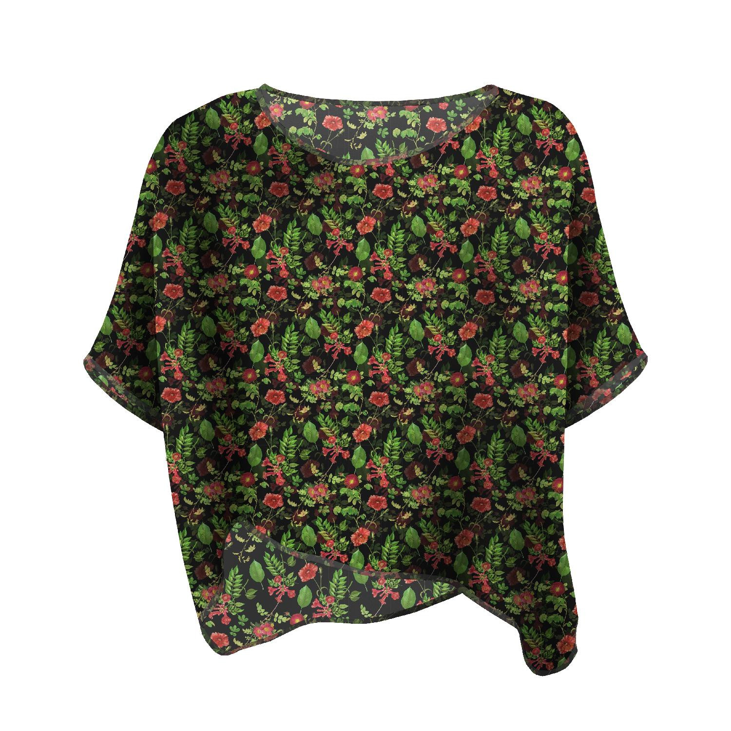 FLIMSY OVERSIZE BLOUSE "ELENA" - MINI RED GARDEN (PARADISE GARDEN) - sewing set
