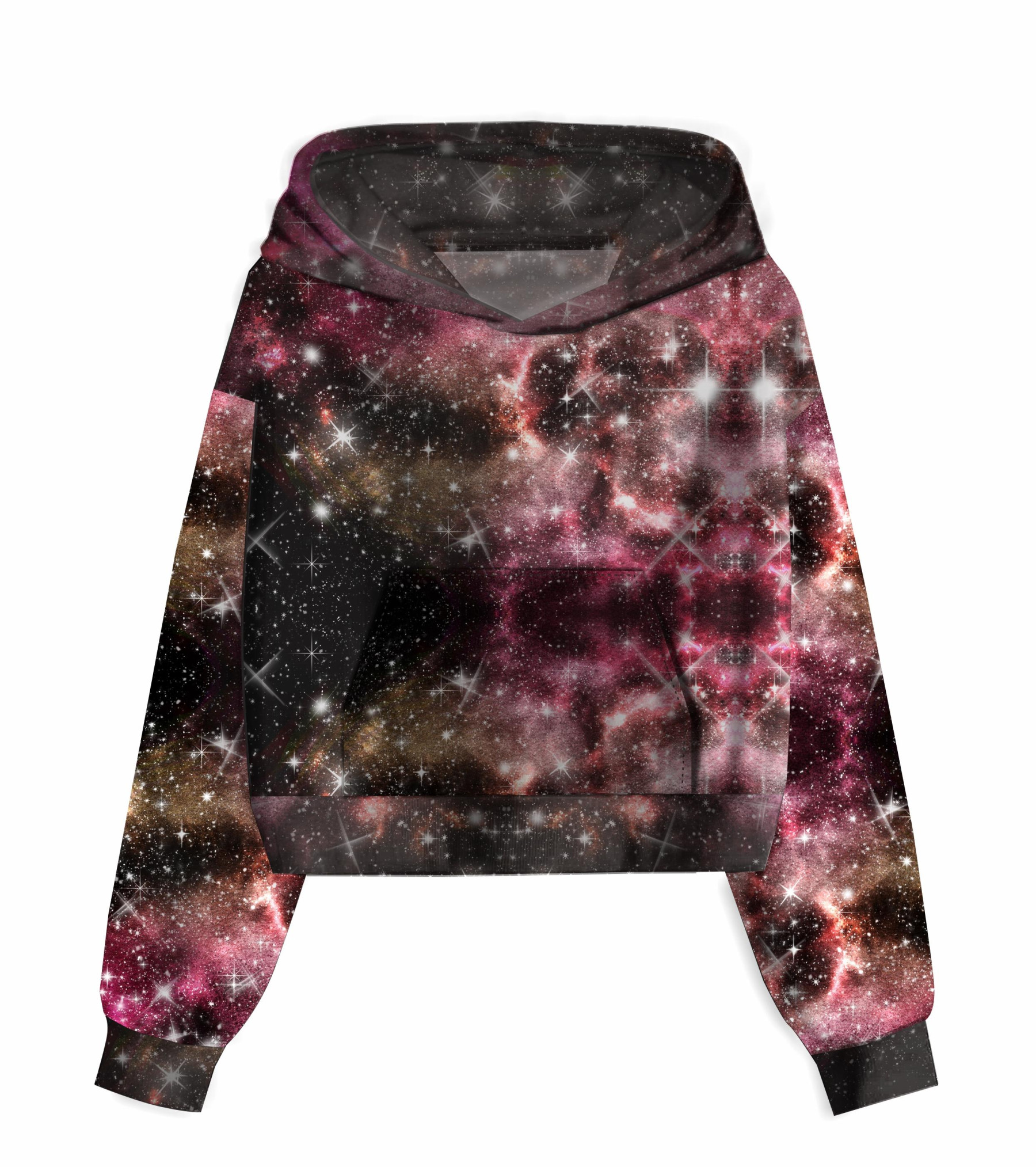 Cropped hoodie (IDA) - WATERCOLOR GALAXY PAT. 9 - sewing set