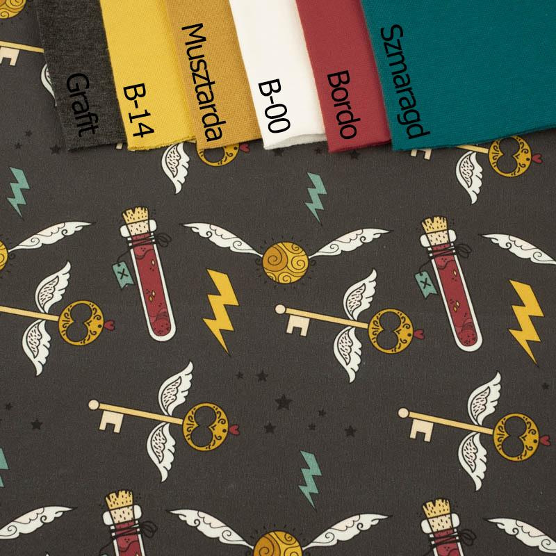 MAGIC MIX PAT. 5 (MAGIC SCHOOL) / graphite - looped knit fabric