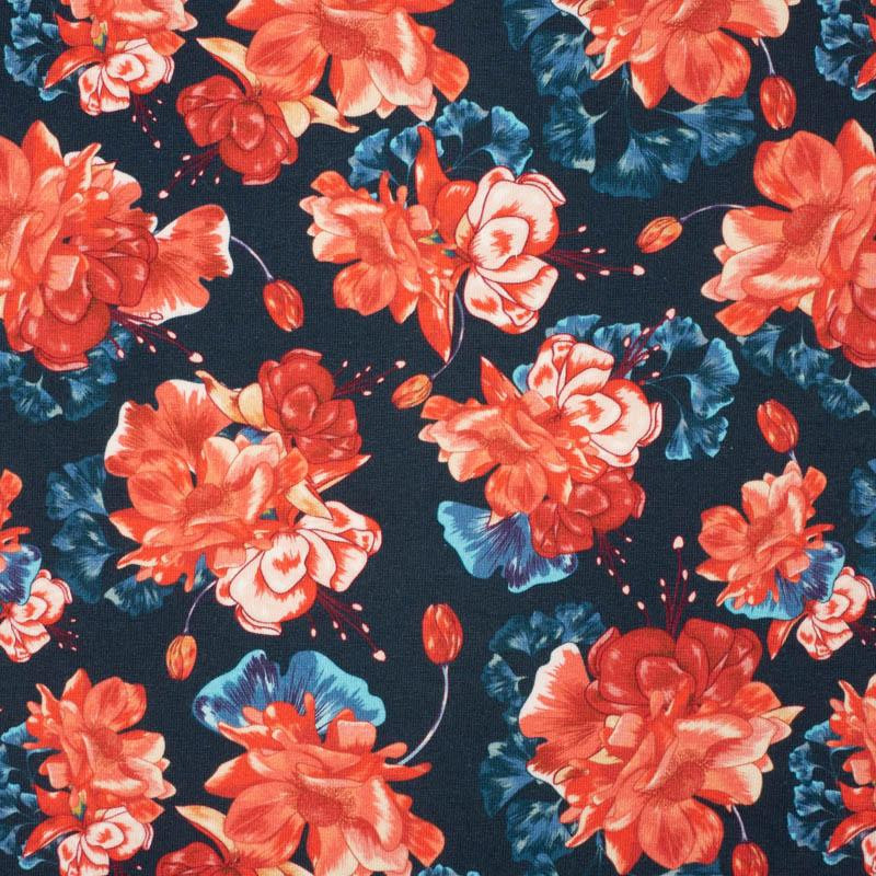 RED PEONIES (RED GARDEN) - single jersey 