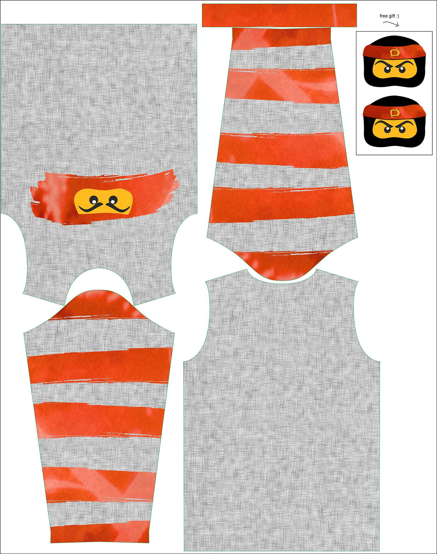 LONGSLEEVE - RED NINJA pat. 2 - sewing set