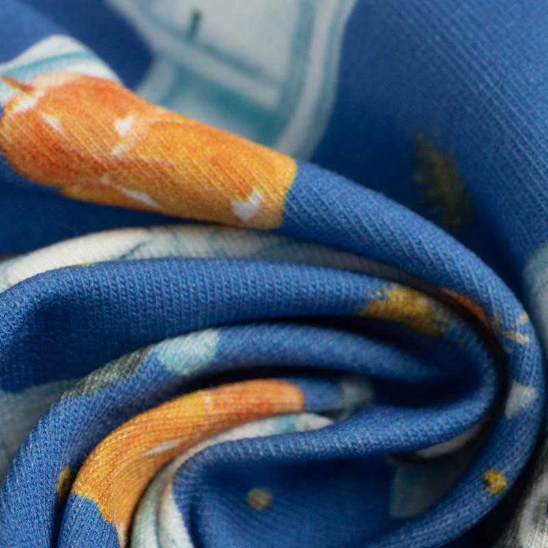 SKATER / blue - looped knit fabric