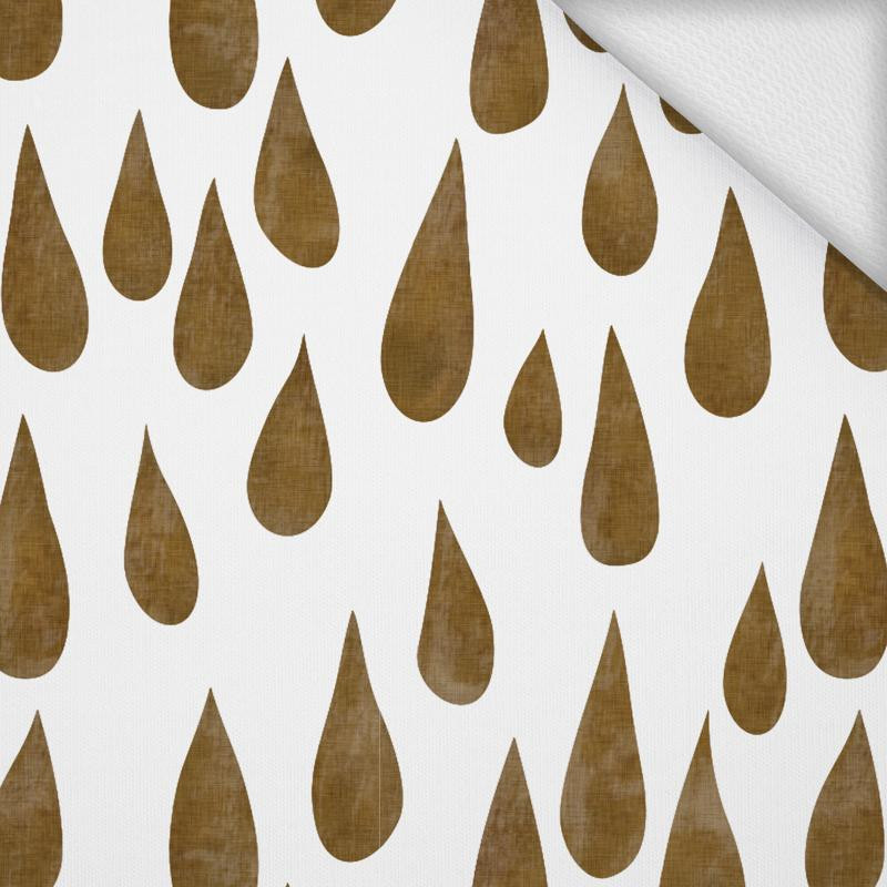 BIG DROPS (  light brown ) / white - looped knit 