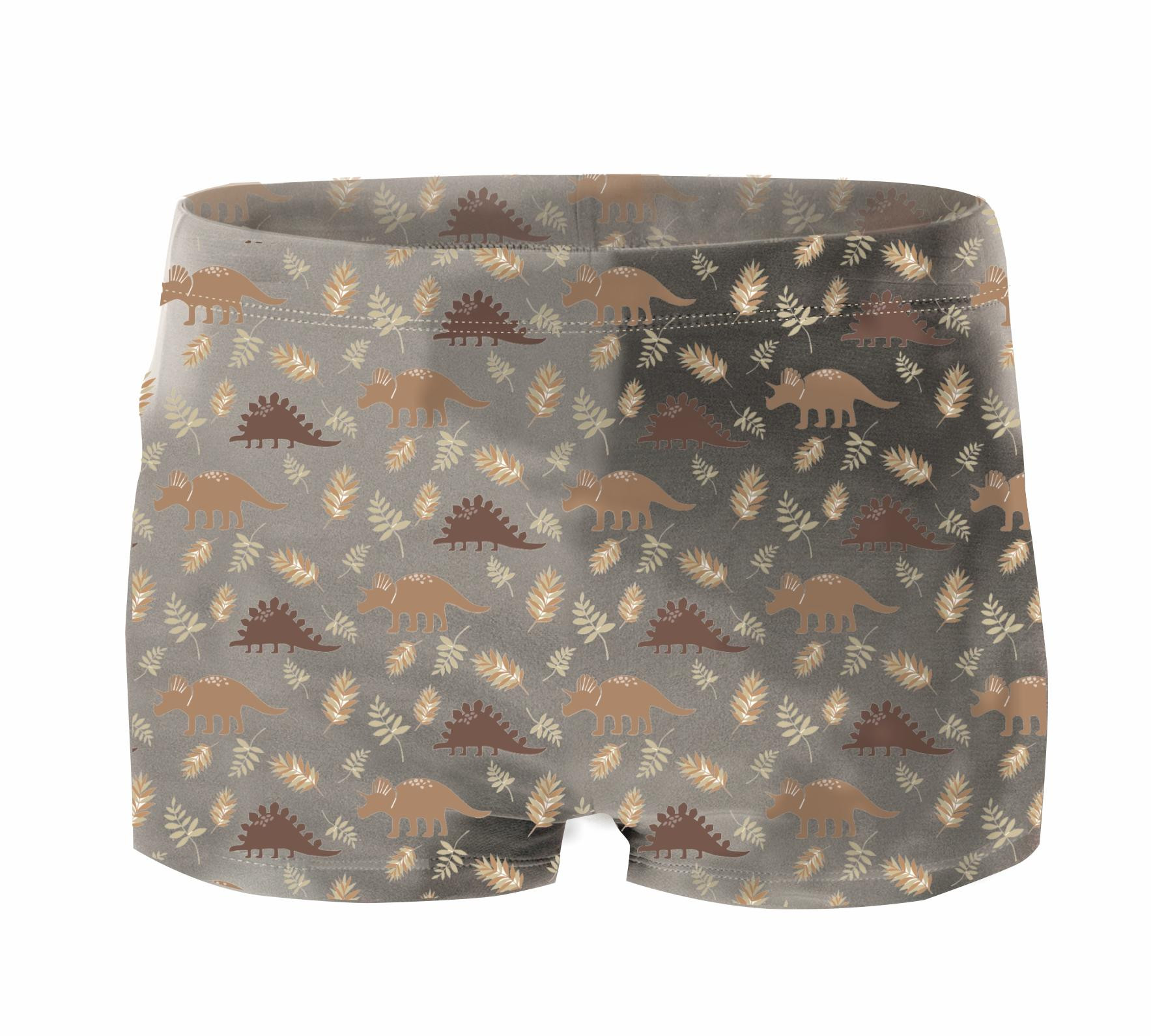Boy's swim trunks - BROWN DINOSAURS PAT. 4  - sewing set