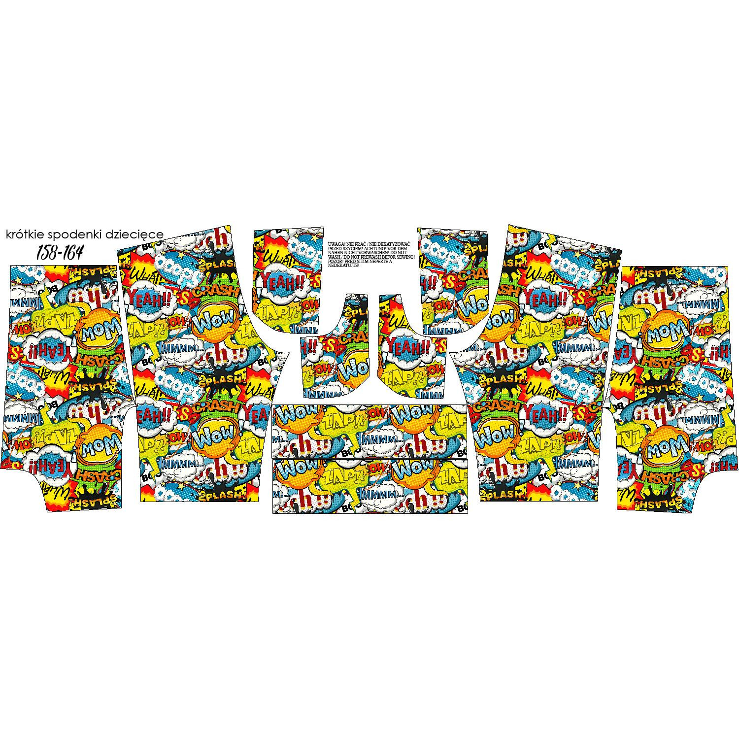 KID`S SHORTS (RIO) - COMIC BOOK - looped knit fabric 