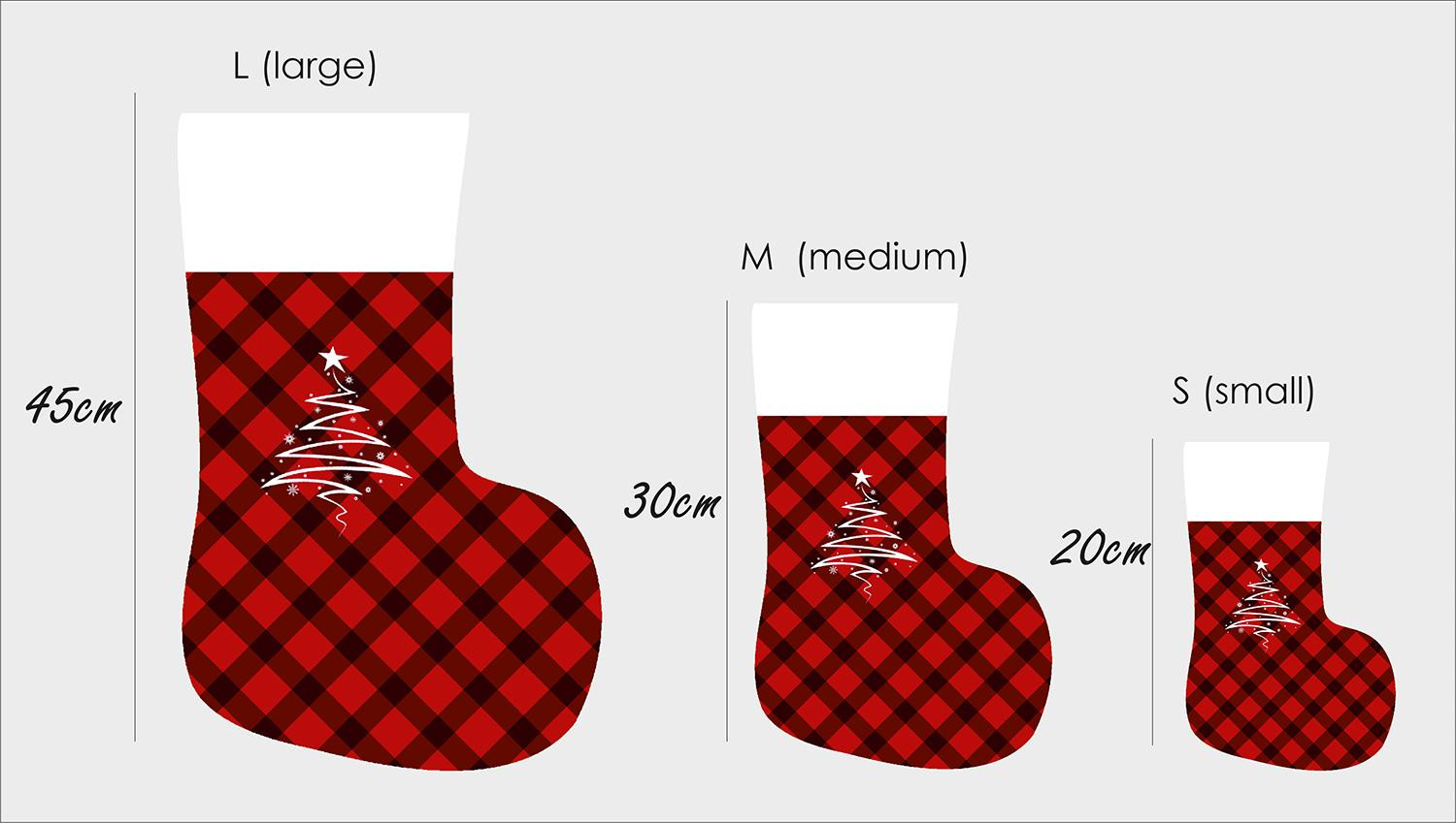 Christmas Stocking Set - VICHY GRID BLACK / red