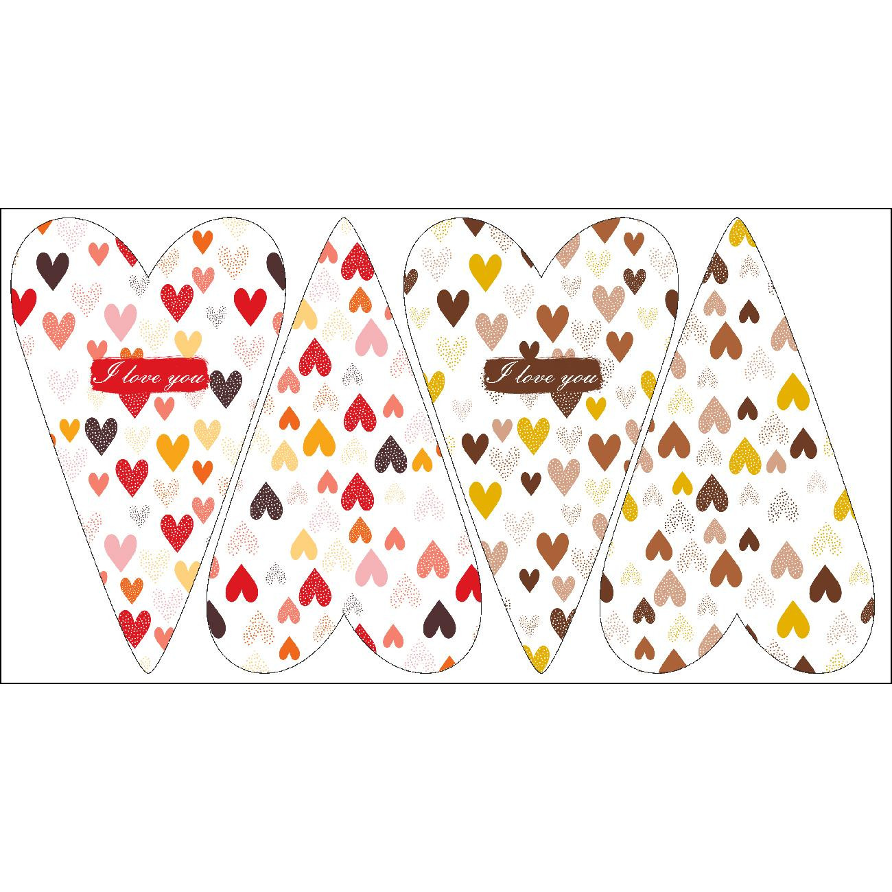 DECORATIVE HEARTS - I LOVE YOU / HEARTS