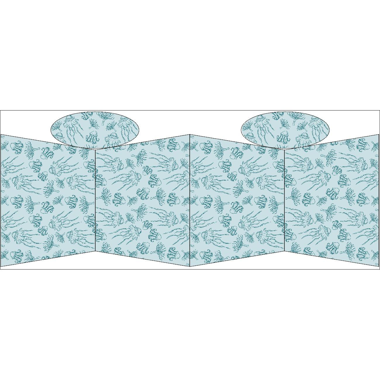 TOTE BAG - JELLYFISH AND CORALS (BLUE PLANET) - sewing set