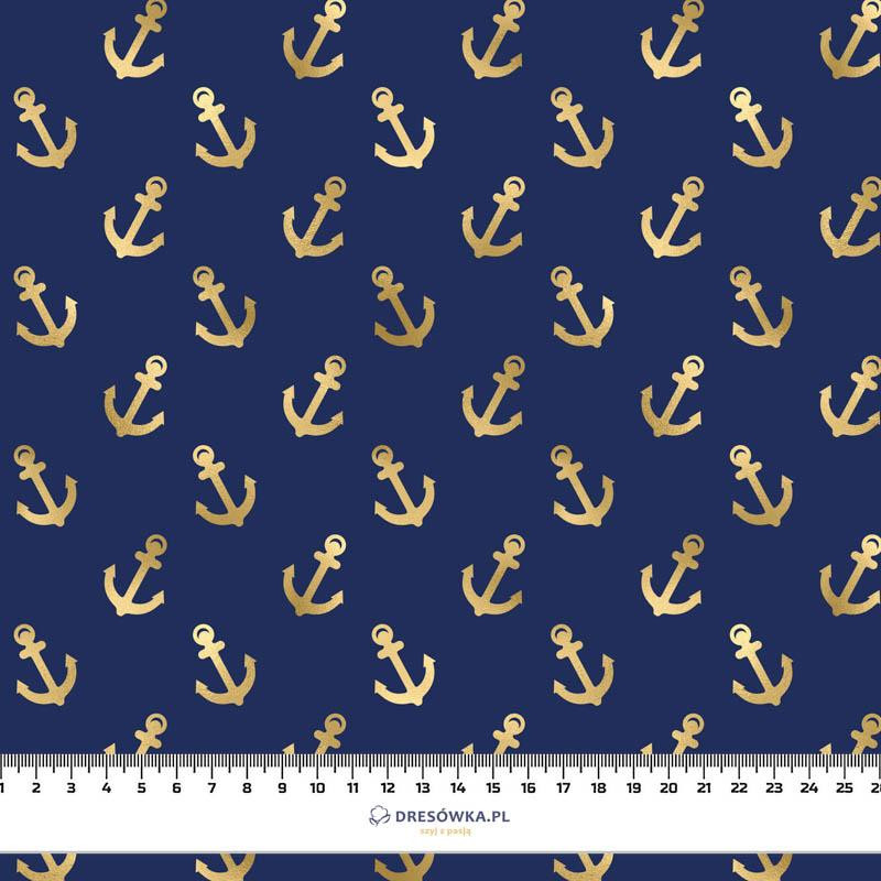 MINI GOLD ANCHORS (GOLDEN OCEAN) / dark blue- Upholstery velour 