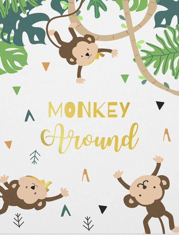 MONKEY AROUND (WILD & FREE) - SINGLE JERSEY PANEL 