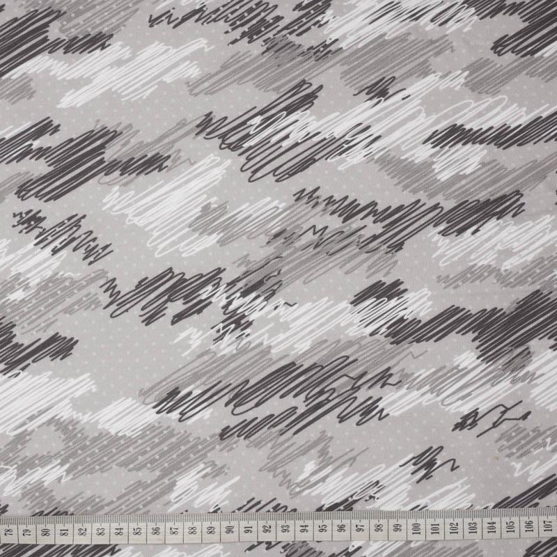 CAMOUFLAGE - scribble / grey - looped knit fabric