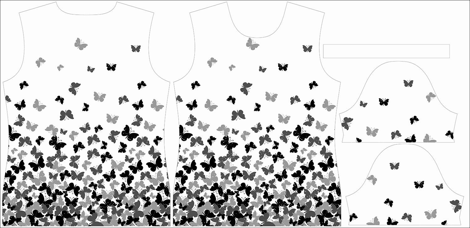 WOMEN’S T-SHIRT - BUTTERFLIES / grey - single jersey
