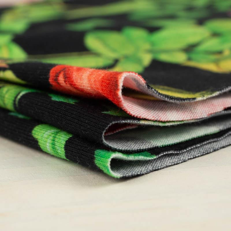 10% - ROSES AND LEAVES (PARADISE GARDEN)  - looped knit fabric