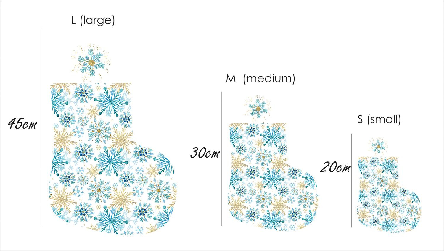 Christmas Stocking Set - BLUE SNOWFLAKES 
